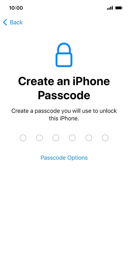 Press Passcode Options.