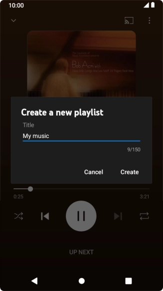 Key in a name for the playlist and press Create.