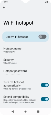 Press Hotspot password and key in the required password.