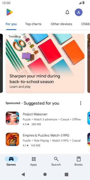 Press the profile icon.