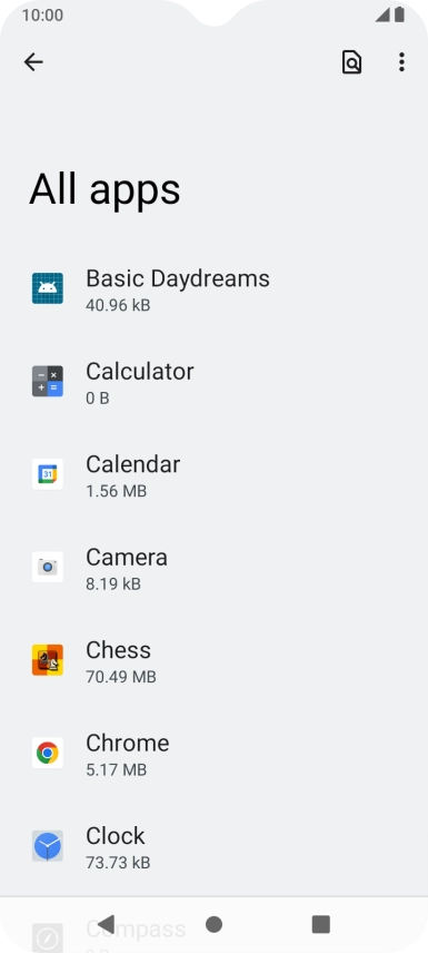 Press the required app.