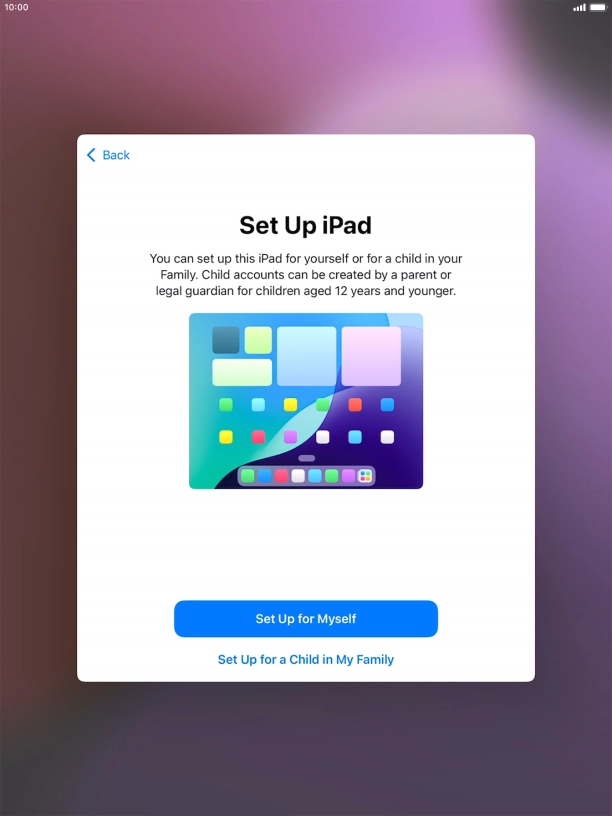 Press Set Up for Myself.