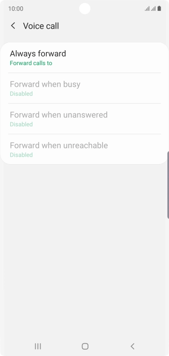 Press the required divert type.