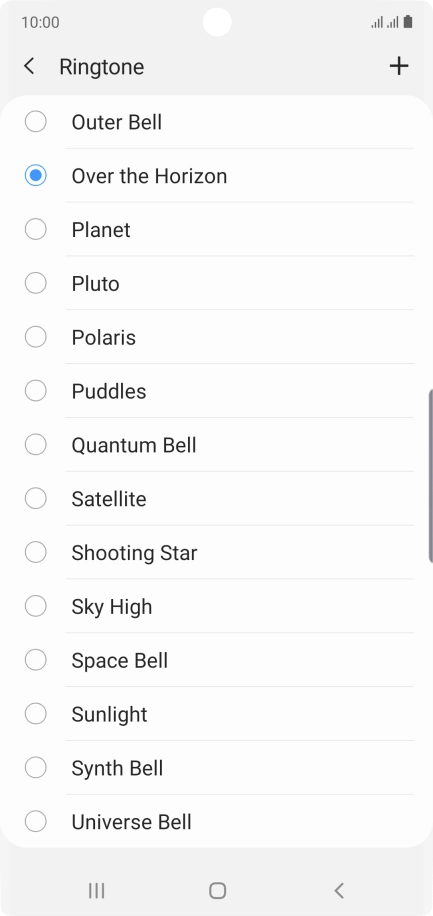 Press the add ring tone icon.