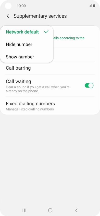 Press Show number to turn on caller identification.