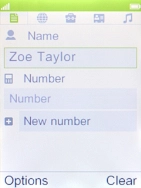 Key in the required name and press the Navigation key.