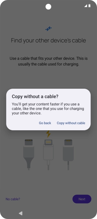 Press Copy without cable.