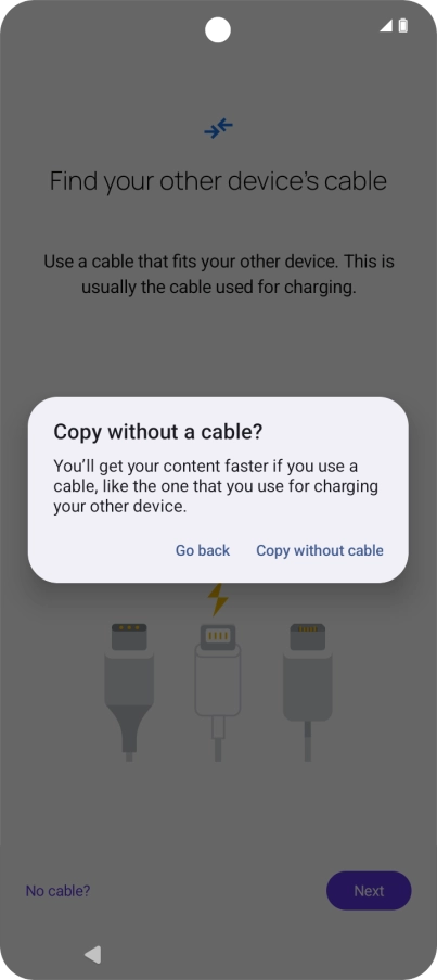Press Copy without cable.