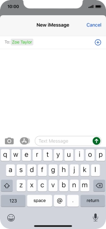 Press the text input field and write the text for your picture message.