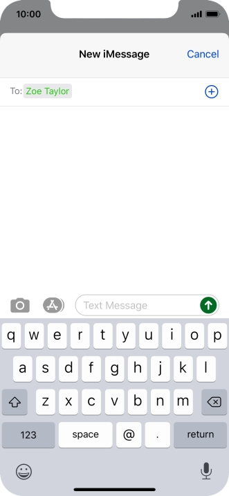 Press the text input field and write the text for your picture message.