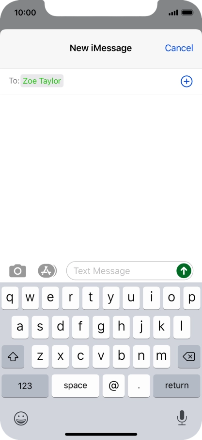 Press the text input field and write the text for your picture message.