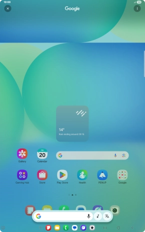 You can search for music playing near you or through the speakers on your device. Press and hold the Home key.