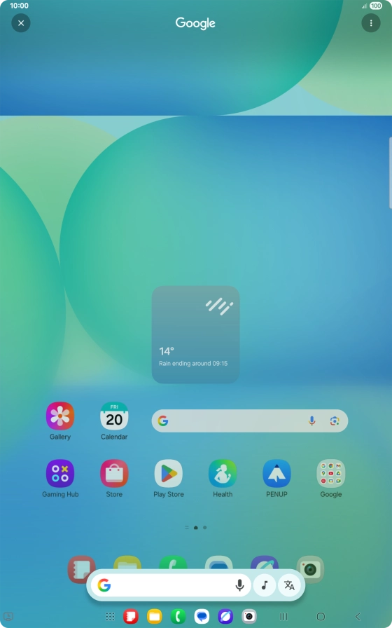 You can search for music playing near you or through the speakers on your device. Press and hold the Home key.
