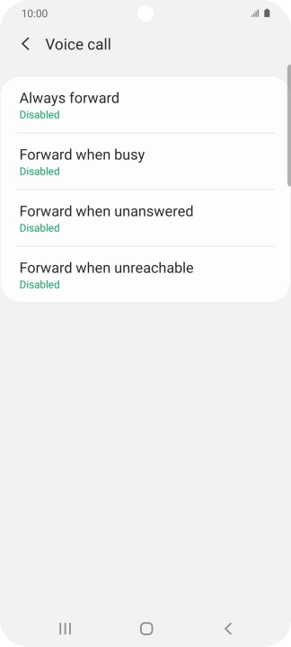 Press the required divert type.