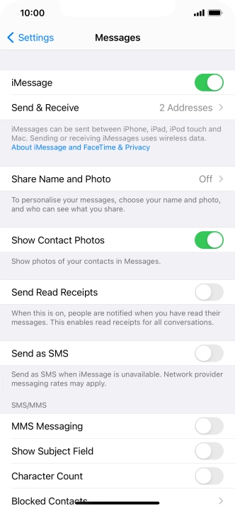 Press the indicator next to 
