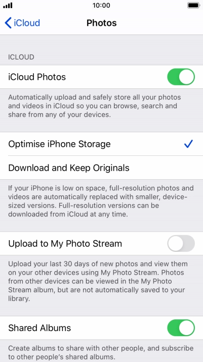 Press the indicator next to 