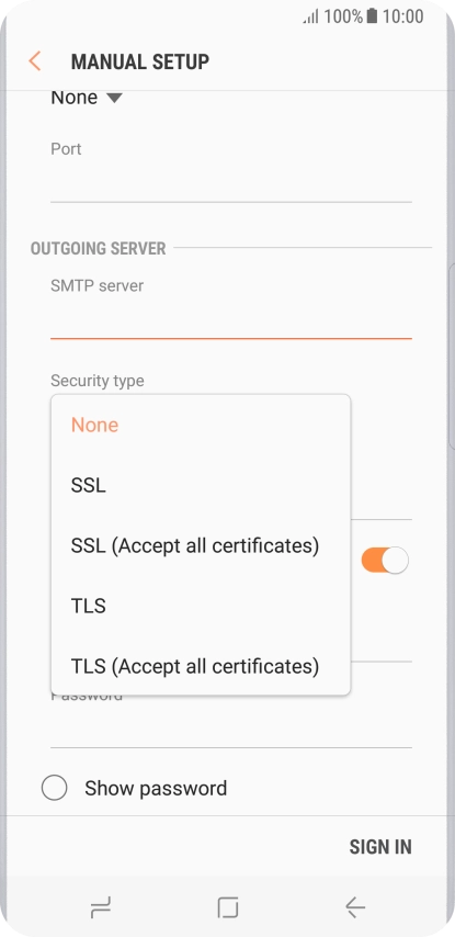 Press None to turn off the function.