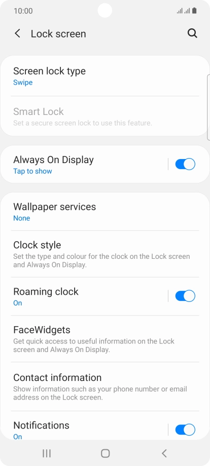 Press Screen lock type.