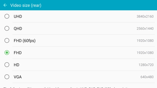 Press the required setting.