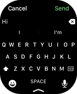 Press the microphone icon and record the message.