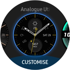 Press the required watch face.