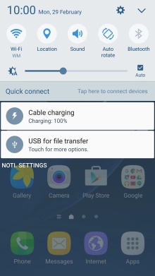 Press the settings icon.