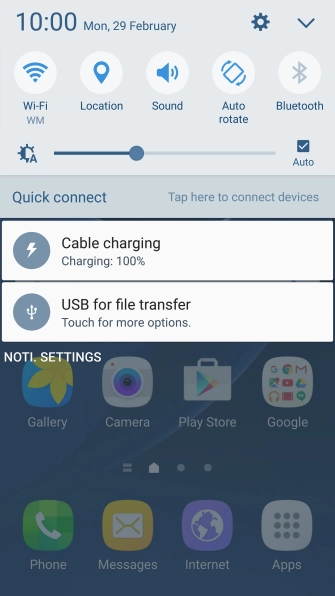 Press the settings icon.