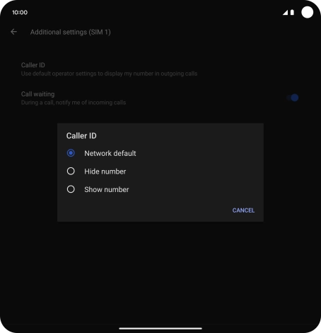 Press Show number to turn on caller identification.