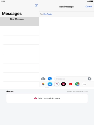 You can also send pictures, video clips, audio files and different effects in your iMessage. Follow the instructions on the screen to send your iMessage with the required content.