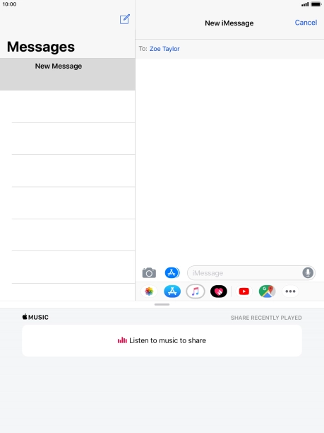 You can also send pictures, video clips, audio files and different effects in your iMessage. Follow the instructions on the screen to send your iMessage with the required content.