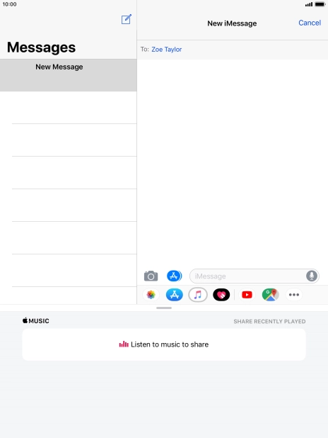 You can also send pictures, video clips, audio files and different effects in your iMessage. Follow the instructions on the screen to send your iMessage with the required content.