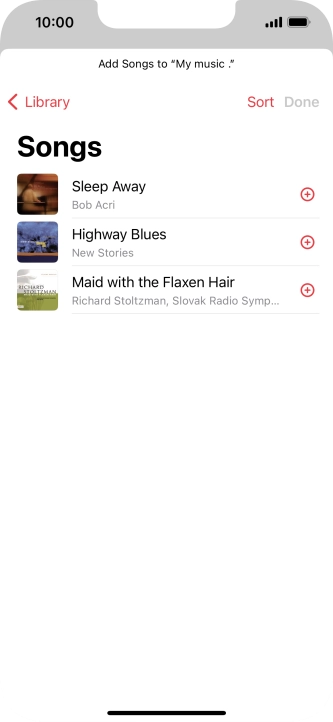Go to the required category and press the required audio file.