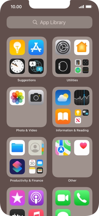 Press the required app.