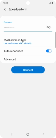 Key in the password for the Wi-Fi network and press Connect.