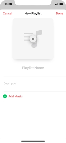 Press the text input field and key in a name for the playlist.