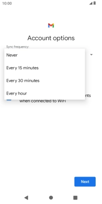 Press the required setting.