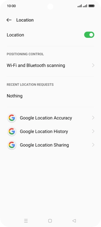 Press Google Location Accuracy.