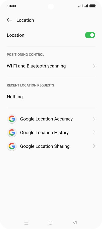 Press Google Location Accuracy.