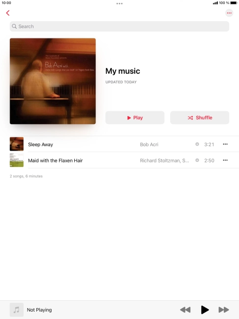 Go to the required category or playlist and press the required audio file.