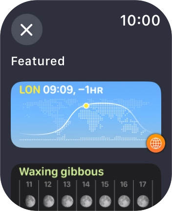 Press the required widget.