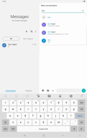 Press the required contact.
