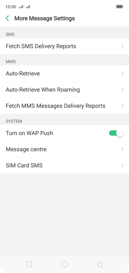 Press Message centre.