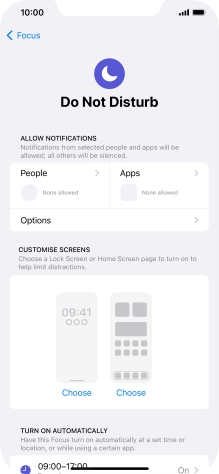 Press People and follow the instructions on the screen to select which contacts you would like to receive calls and notifications from when Do Not Disturb is turned on.
