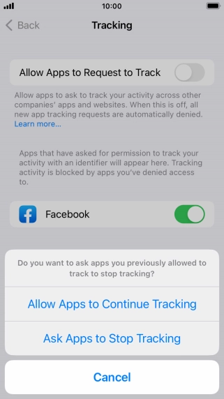 If you turn off the function, press the required setting.