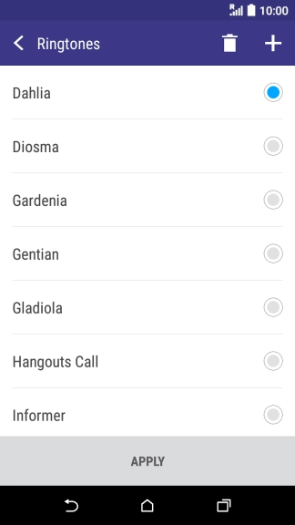 Press the add ring tone icon.