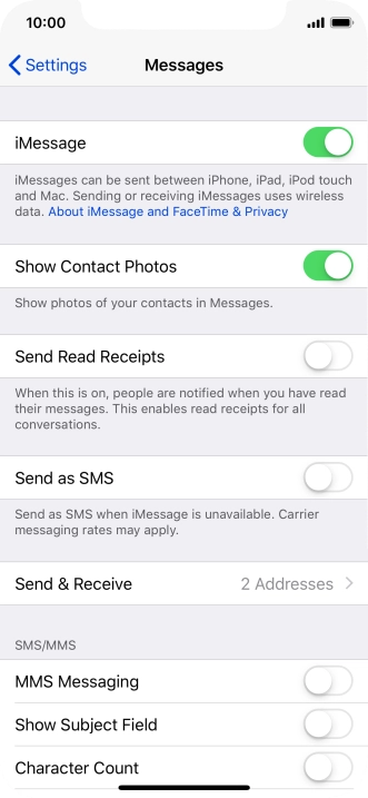 Press the indicator next to 