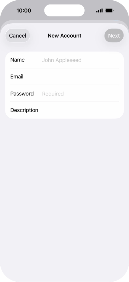 Press Name and key in the required sender name.