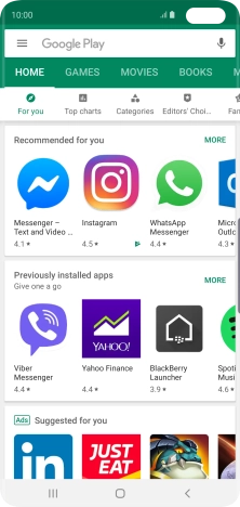 Press the search field.