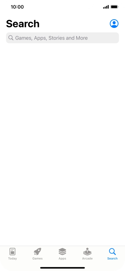 Press the search field and key in the name or subject of the required app.