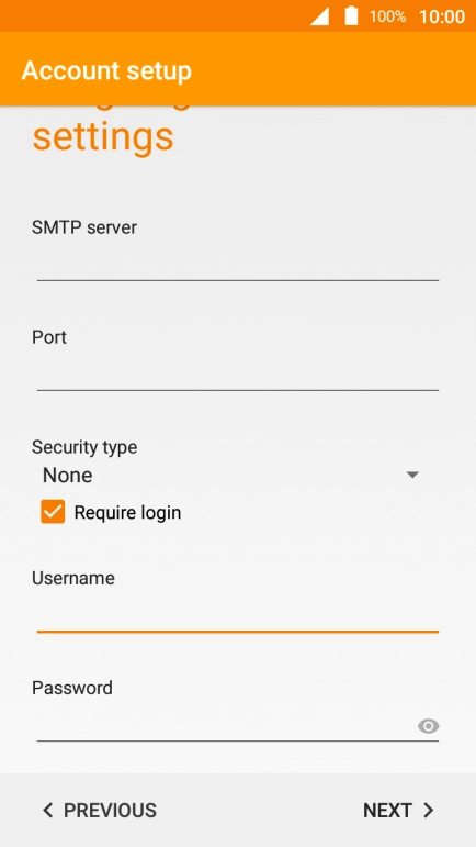If you turn on SMTP authentication, press the field below 